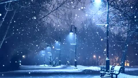 Snow Romantic City Background Video Animation | Motion Background Loop | No Copyright