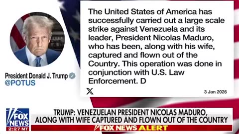 U.S. has CAPTURED Venezuela President Nicolas Maduro.