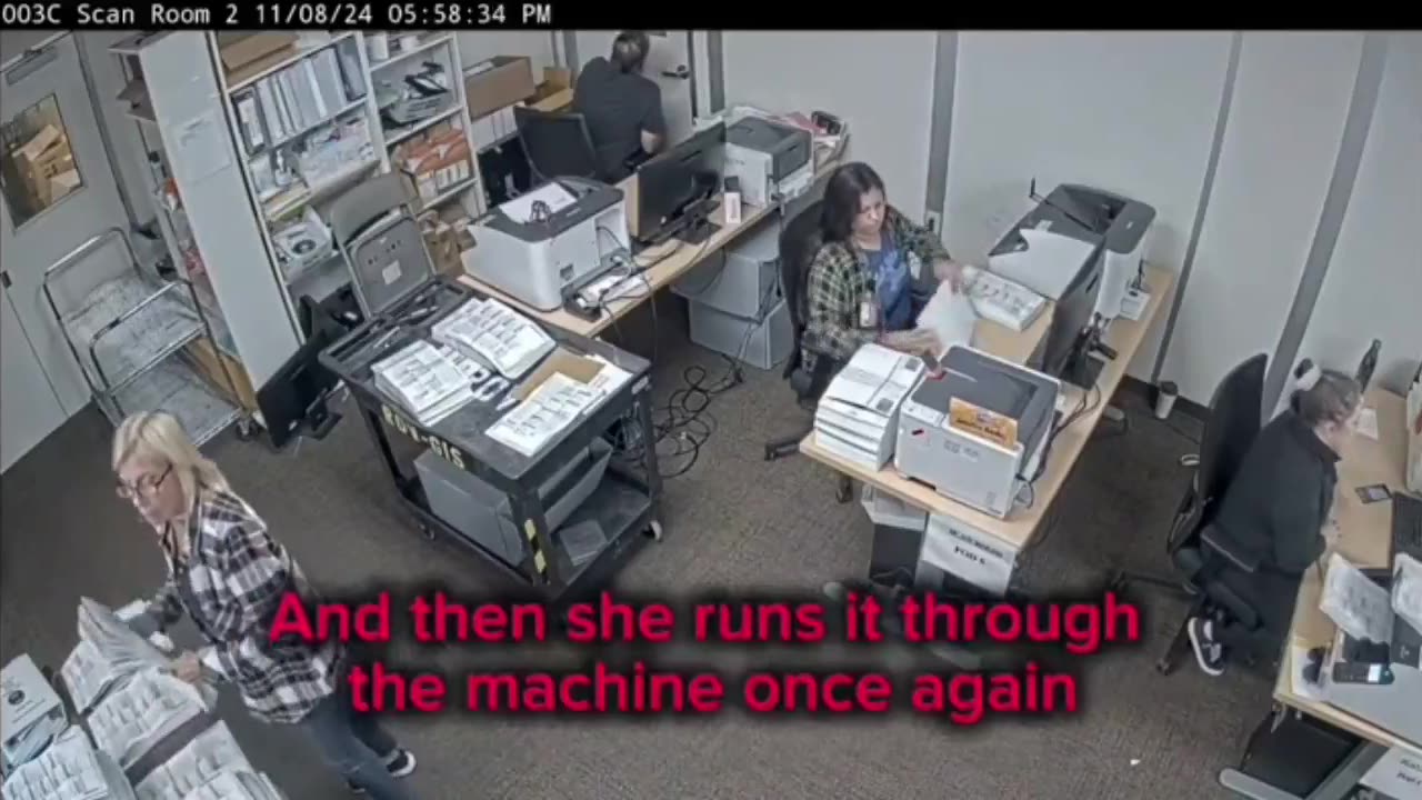 Orange County, California poll worker caught TRIPLE scanning ballots on Nov 8, 2024. Election Fraud