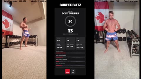 Everyday 450 push ups and 180 Burpees!