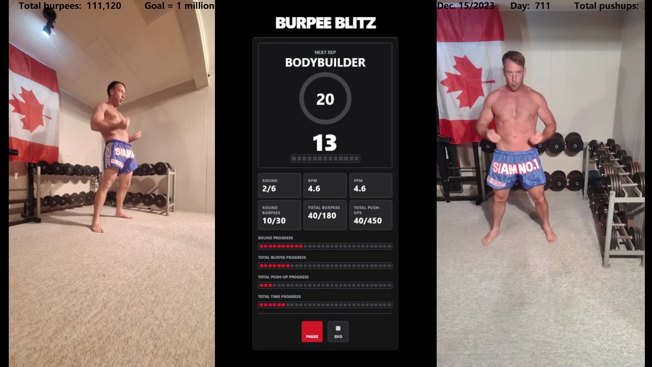 Everyday 450 push ups and 180 Burpees!