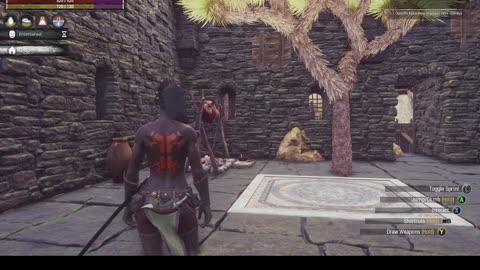 Conan Exiles naked checking on our baby gold vein rocknose and base building