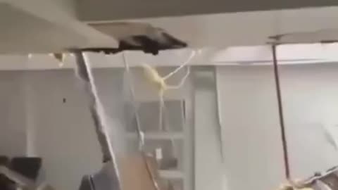 Damage at Sangster International Airport in Montego Bay, Jamaica amid Hurricane Melissa.