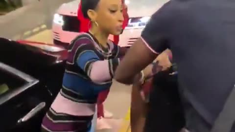 Wild animals attack, gas station