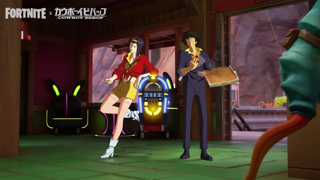 Fortnite x Cowboy Bebop - Official Spike Spiegel & Faye Valentine Skins Trailer (2025)