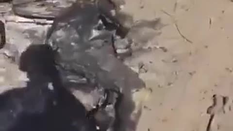 Russian soldier shows their failed assault aftermath