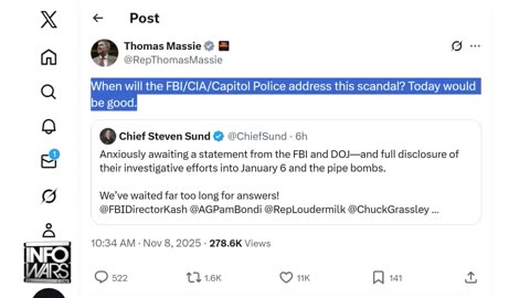 BREAKING: Congressman Thomas Massie Says CIA/Capitol Police Involvement With J6 Pipe Bombs About To Come Out and The FBI Knowingly Covered It Up For Years!