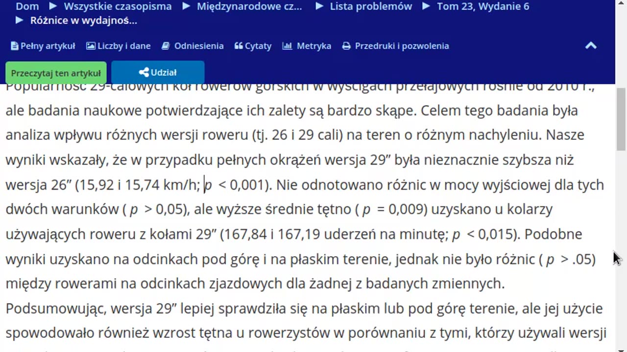 Rower koła 26 vs 29 - "badania naukowe" porównanie