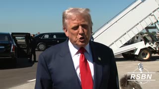 WATCH: President Trump Lands at Palm Beach and Says to the Press "Happy Halloween." 10/31/25