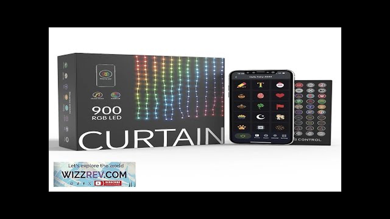 900LED Smart Curtain Lights LED Christmas Light DIY APP Picture Text Photo Review