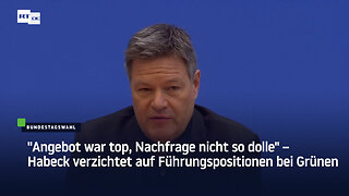 "Angebot war top, Nachfrage nicht so dolle" – Habeck verzichtet auf Führungspositionen bei Grünen