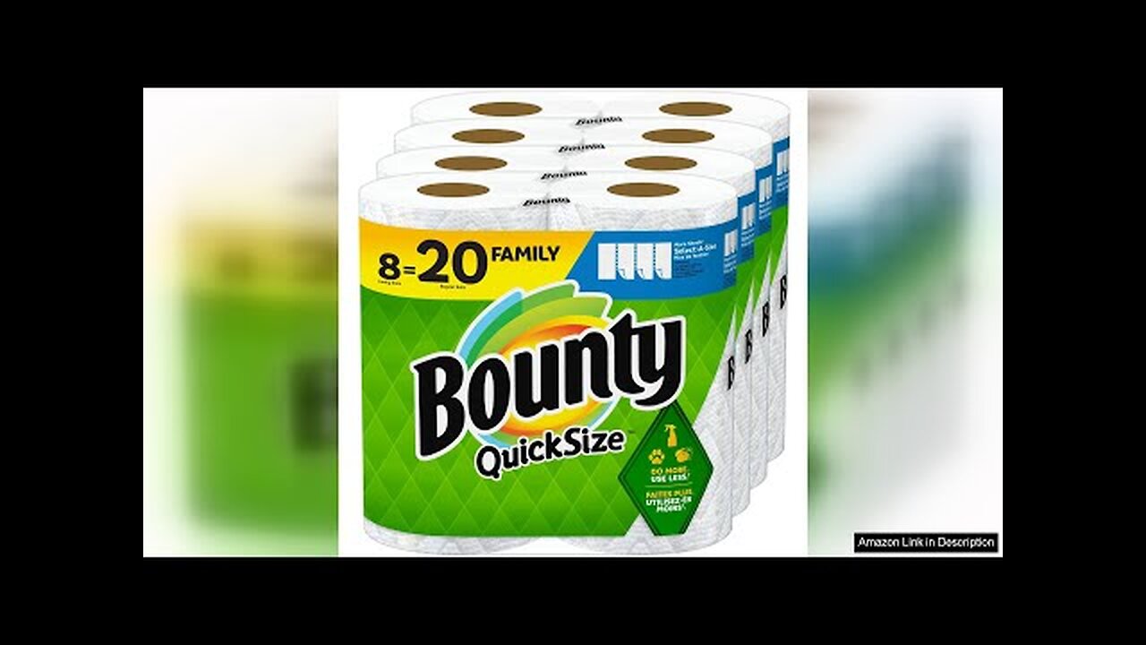 Bounty Quick Size Paper Towels, White, 8 Family Rolls = 20 Regular Review