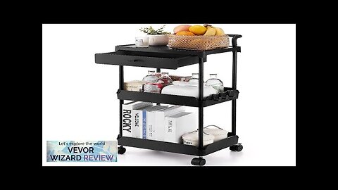 VEVOR 3-Tier Rolling Utility Cart with Drawer Kitchen Cart with Lockable Wheels Review