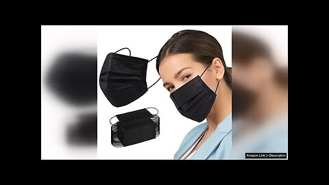 Borje Disposable Face Mask, 100 PCS Black Masks, 3 Ply Protection Face Review