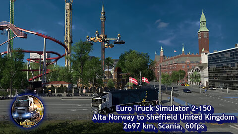 Euro Truck Simulator 2-150, Alta Norway to Sheffield United Kingdom, 2697 km, Scania, 60fps