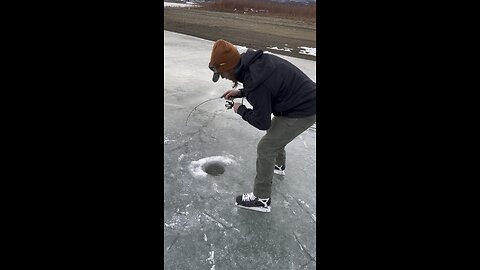 Ice Fishing in Hockey Skates