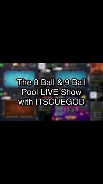 The 8 Ball & 9 Ball Pool LIVE Show with ITSCUEGOD