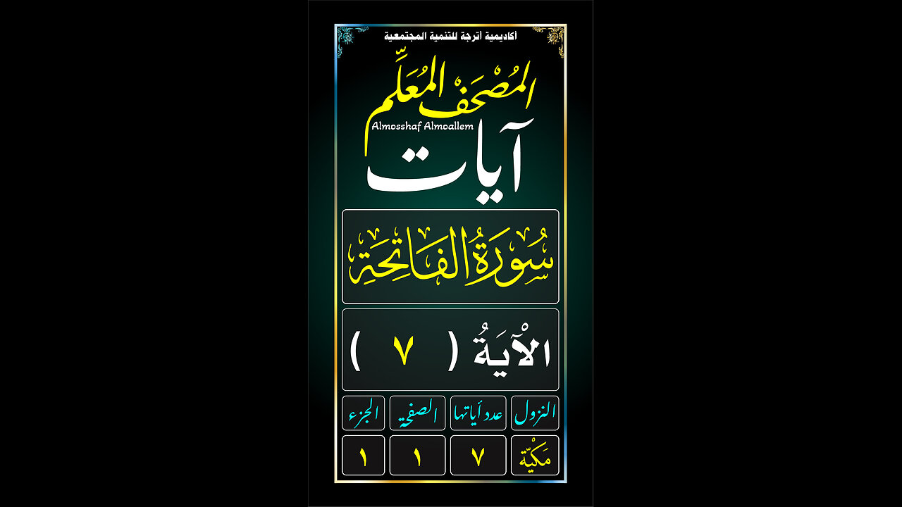 سُورَةُ الْفَاتِحَةِ - الآية (٧)