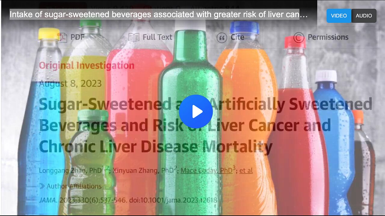 Intake of sugar-sweetened beverages associated with greater risk of liver cancer