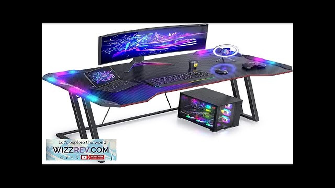 BANTI 47 inch Gaming Desk with LED Lights for Home Office Black Review