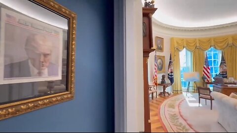 Trump's Mugshot Hangs Outside The Oval Office