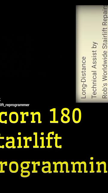 Programming an Acorn 180 curved stairlift after repairs or re-installation
