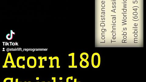 Programming an Acorn 180 curved stairlift after repairs or re-installation