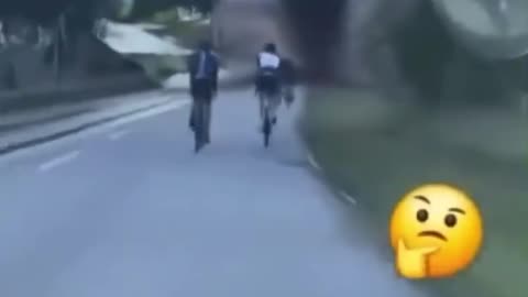 Driver purposely splashes water on bicyclist purposely blocking road. Instant Karma