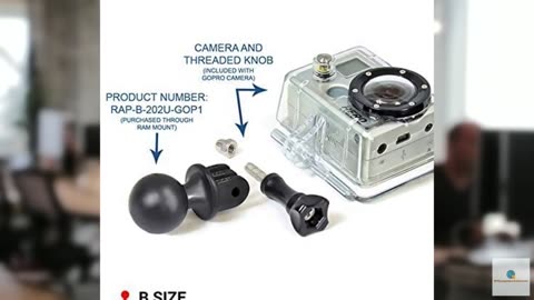 RAM MOUNTS RAM-B-149Z-A-GOP1U Handlebar U-Bolt Double Ball Mount with Action Cam