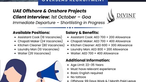 Immediate Overseas Job Openings – Apply Today with Divine Associates Ltd