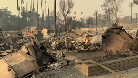 Wildfire Aftermath in Downtown Altadena in California