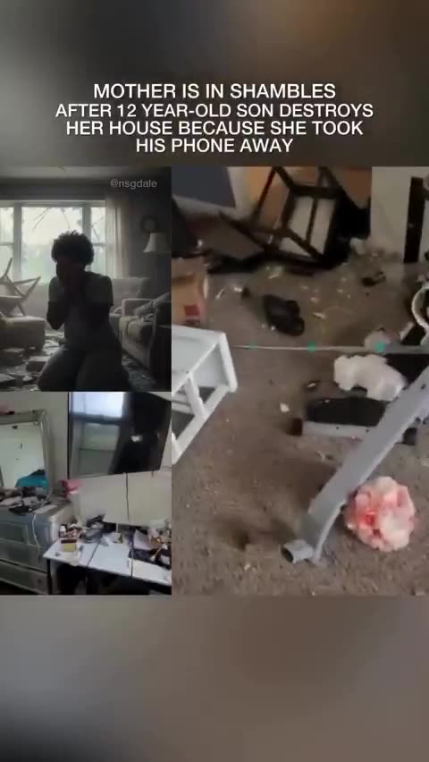 12 year old destroys mothers house for taking his phone
