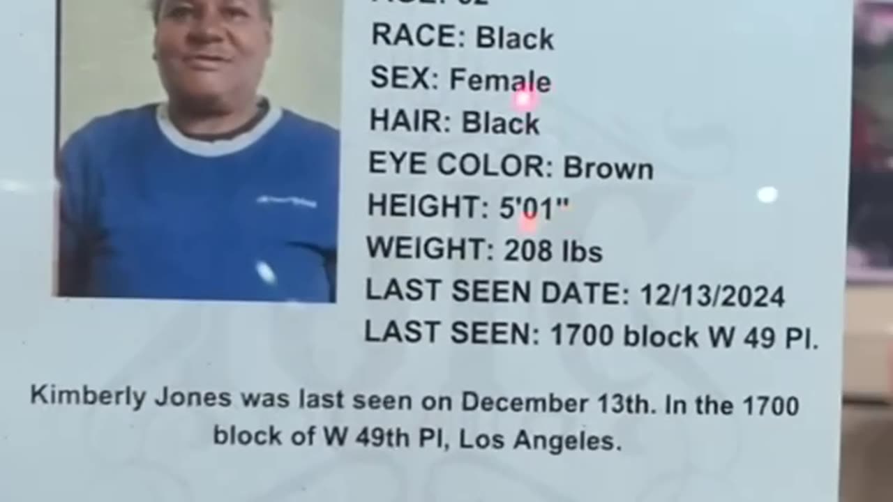 If you've seen Kimberly Jones, call 213-996-1800 or 877-527-3247