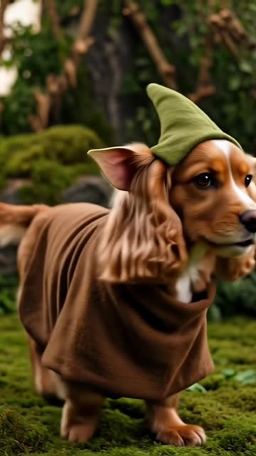 Puppy Dressed as Yoda