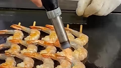 Grilled Shrimp Skewers Street Food