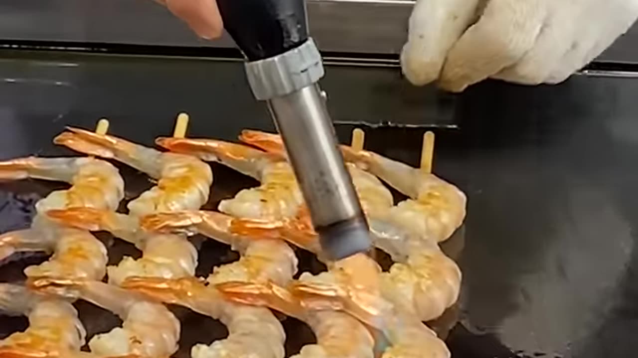 Grilled Shrimp Skewers Street Food