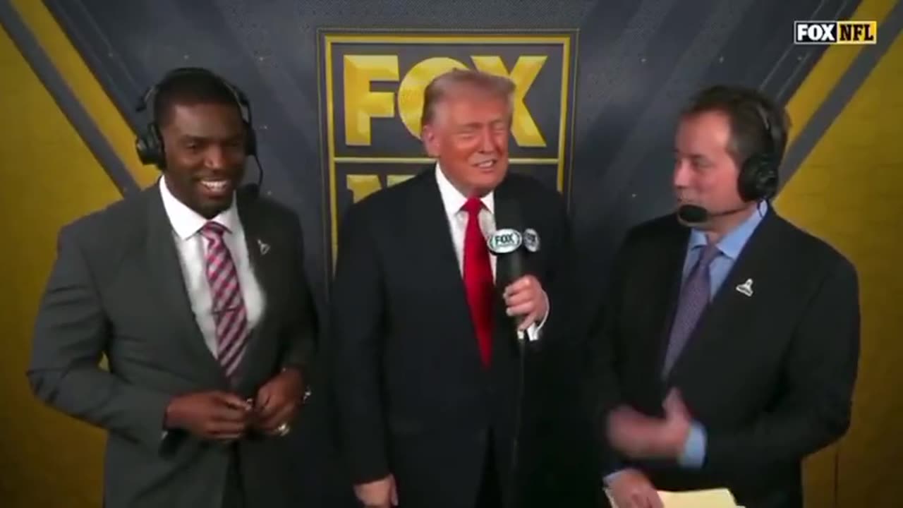 Trump Does Play-by Play with Fox Sports at Lions vs Commanders Game
