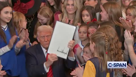 WATCH: Trump Signs Executive Order While Surrounded By America's Children