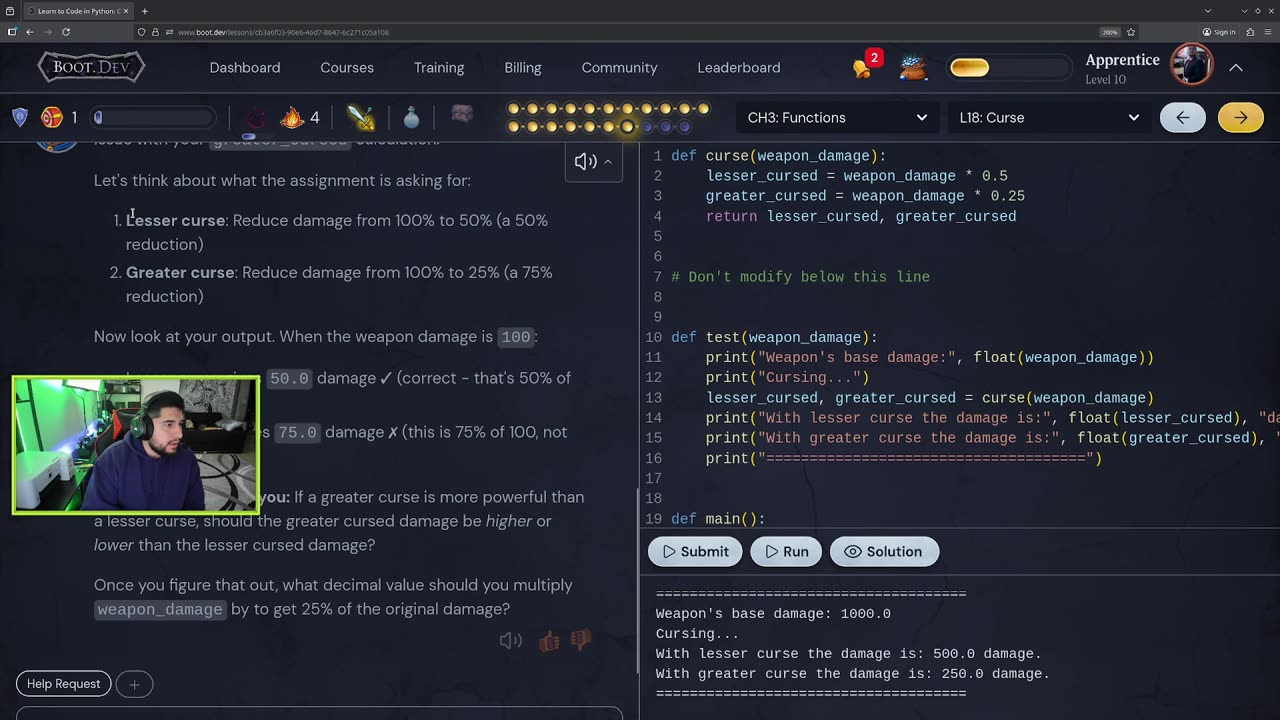 Gamer to Engineer: Learning Python on Boot.Dev #5