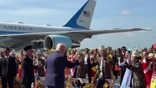 President Donald Trump dances at Malaysian arrival ceremony