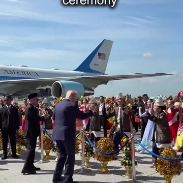 President Donald Trump dances at Malaysian arrival ceremony
