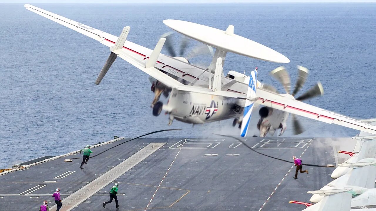 US Massive $350 Million Spy Plane Going Overboard After Cable Snaps