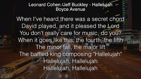 Boyce Avenue - Hallelujah Lyrics (Leonard Cohen _ Jeff Buckley)