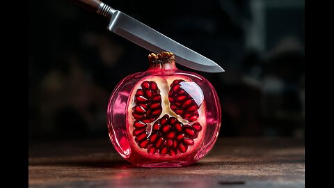 “One Clean Cut… Glass Pomegranate ASMR 😳🍷”