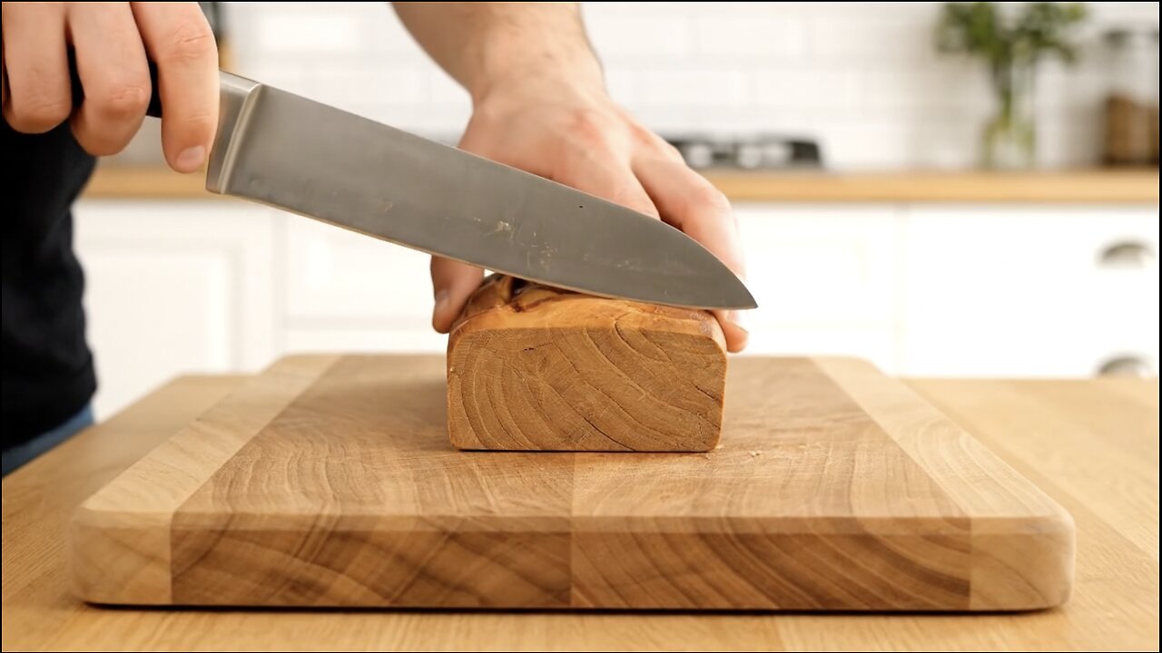 Cutting a Wooden Block (2x4)… It’s Cake with Salted Caramel “Sap” Lava (Satisfying ASMR)