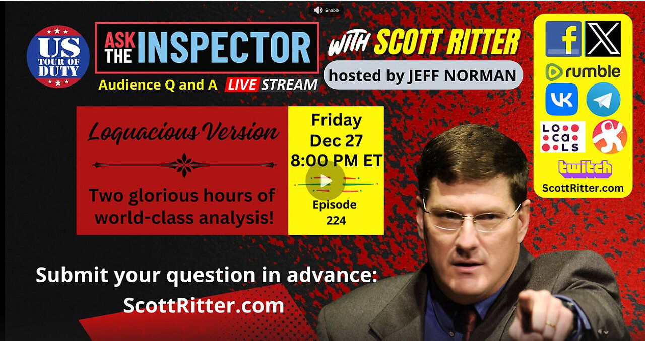 Ask the Inspector with Scott Ritter Ep. 224 - Dec 27 2024