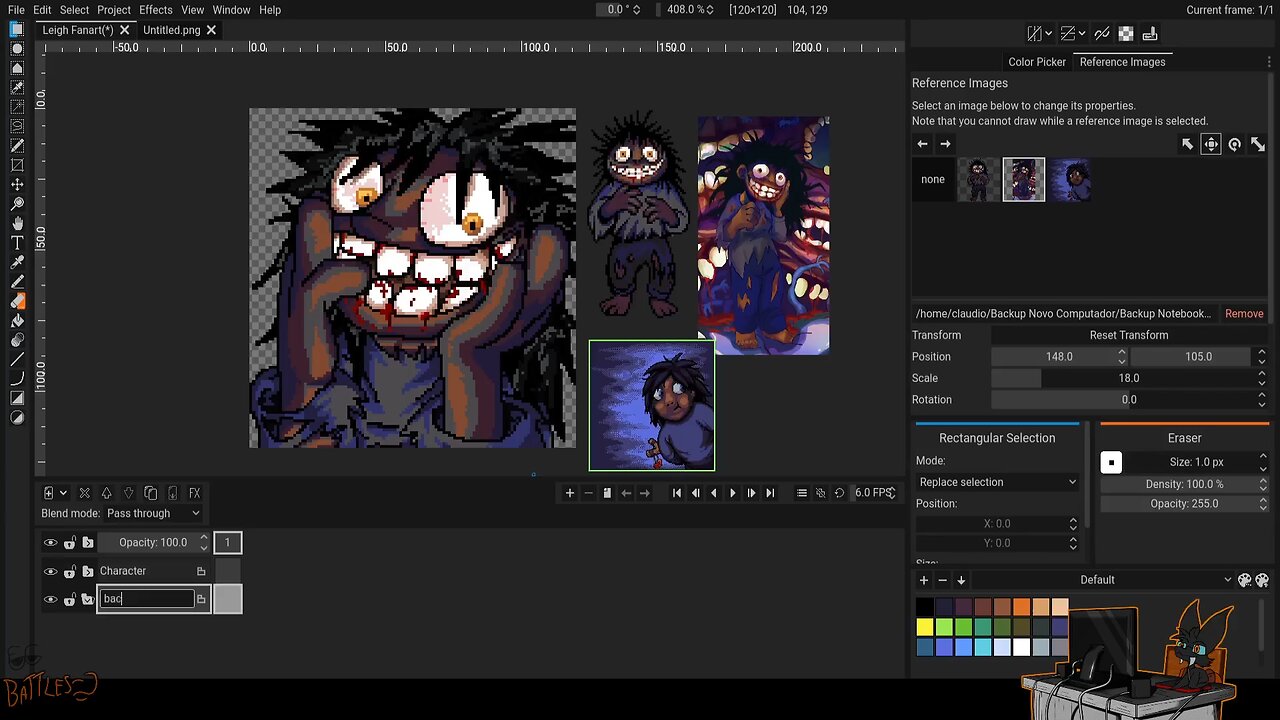 Drawing Leigh from Look Outside (Pixel Art Timelapse)