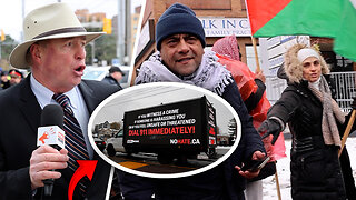Anti-Israel protesters lash out as Rebel News' billboard truck follows the chaos