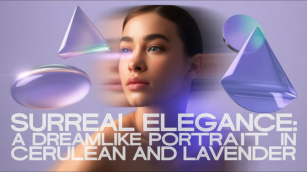 Surreal Elegance: A Dreamlike Portrait in Cerulean and Lavender (AI Short)