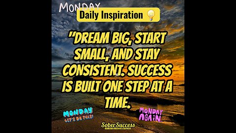 🗣Dream BIG, Take Action, & Be Consistent‼️💪 #DailyInspiration #MorningQuote #SoberCoach #Quotes